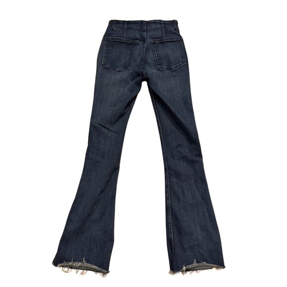 We The Free Level Up Slit Slim Flare Jeans 26 Dark Wash Denim Boho Western - Picture 4 of 6